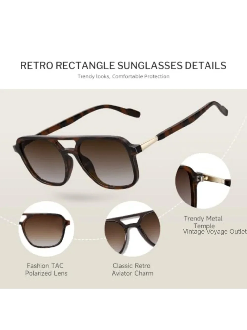 Retro Aviator Sunglasses Polarized UV Protection for Women Men